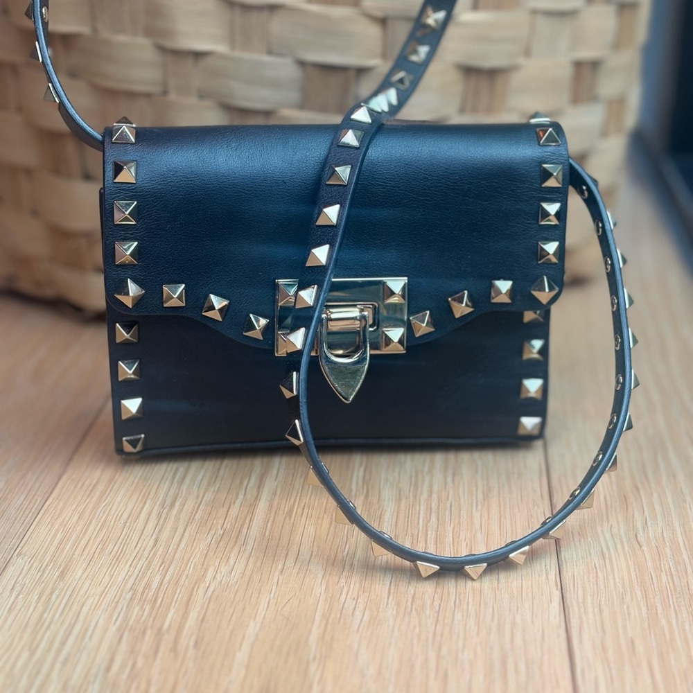 Black Valentino Studded Crossbody Bag